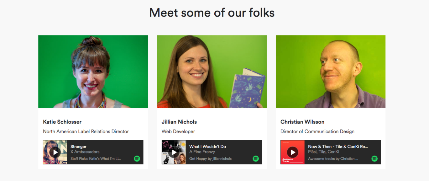 spotify careers page design 