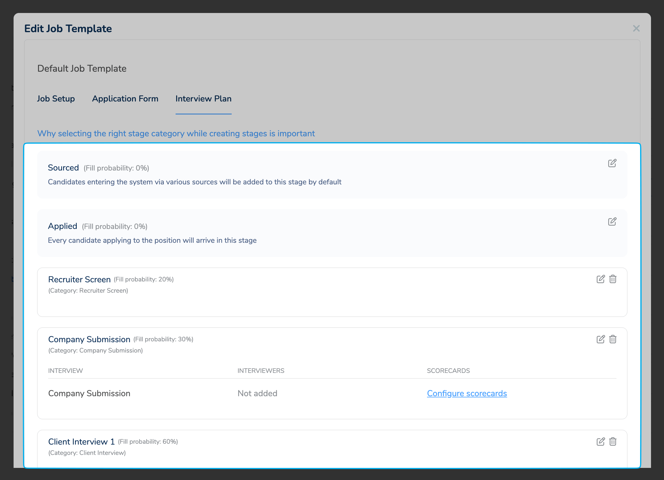 customize hiring pipeline stages