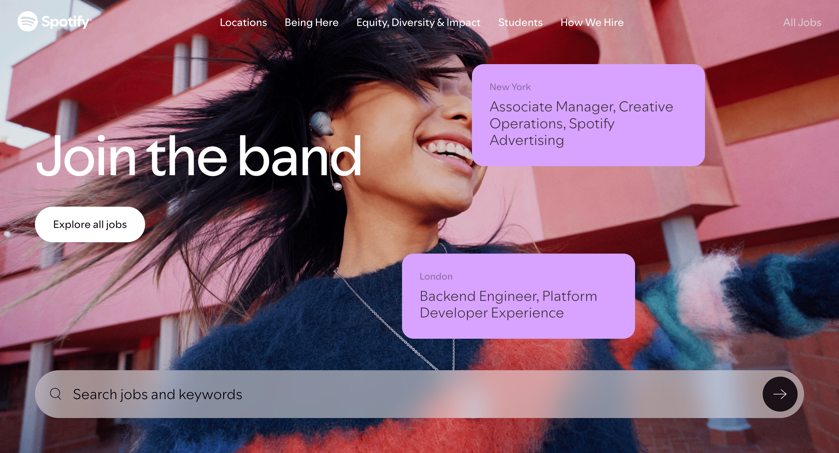 spotify careers page example